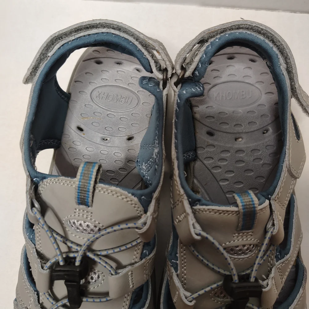 Khombu Water Hiking Gray Blue Women's Shoes Size 10 Medium Leather Upper